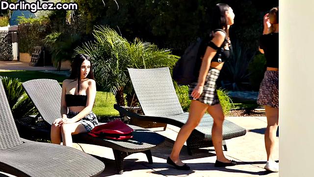 Cutie lesbo scissoring with GF