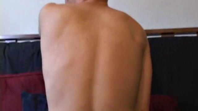 Straight Alex West is turned on by the porn that's playing and quickly gets a stiff one. As he strokes his cock, Alex stuffs his butt with a dildo and busts a load onto his belly.