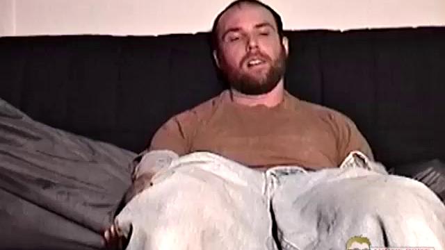 Auntie Bob met Alan while on a road trip to San Diego. At that time, Alan was an active duty Marine. About 6 months after getting out of the Marines, and now sporting a tape, he tapes himself jacking off and playing with his ass.