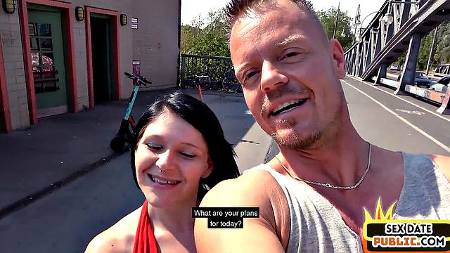 German POV squirting lady fucked outdoors by sex date