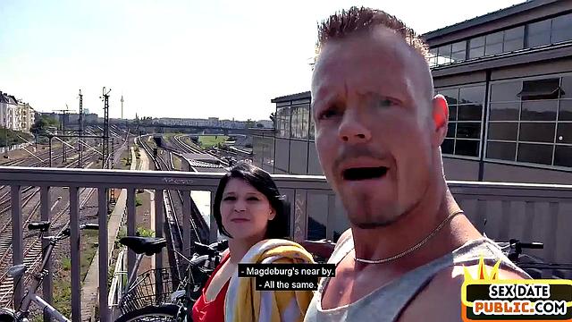 German POV squirting lady fucked outdoors by sex date