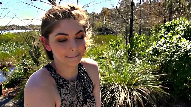 Tattooed Latina strokes and sucks like a pro outside