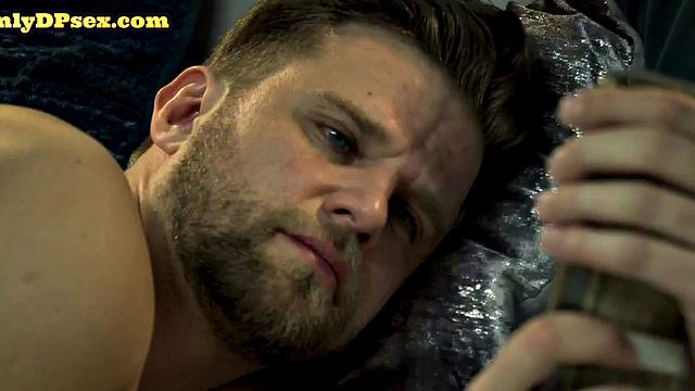 DP babe gets assdrilled in 3way with ass to mouth