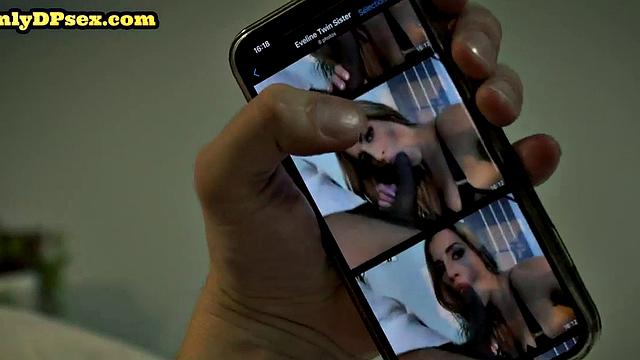 DP babe gets assdrilled in 3way with ass to mouth