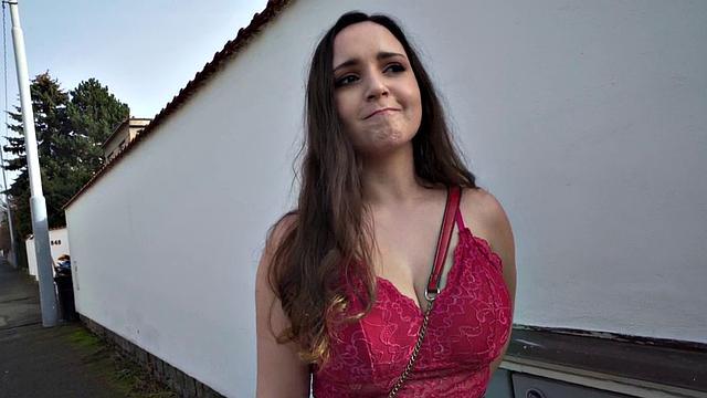 Pulled busty MILF titfucking