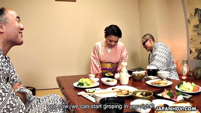 One hot woman amusing two married men