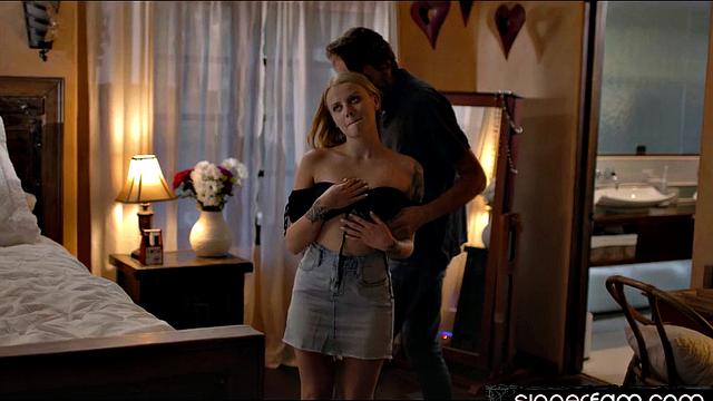 21yo tiny stepdaughter riding stepdad when alone