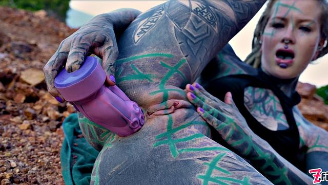 Tattoo Teen Public Anal Masturbation And Piss