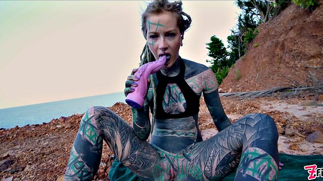 Tattoo Teen Public Anal Masturbation And Piss