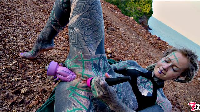 Tattoo Teen Public Anal Masturbation And Piss