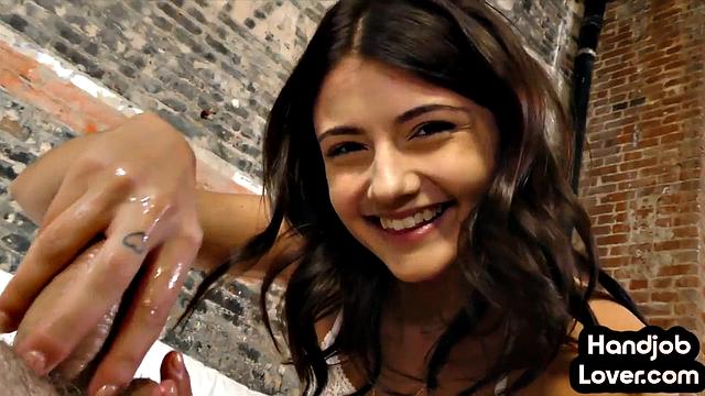 21yo cutie wanking huge cock