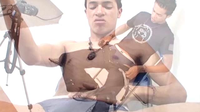 Latin twink William works as a photographer and decides to have some fun shooting himself jacking off in his studio. He sets his camera up and a remote to take photos of him stripping naked and stroking his big uncut cock up to rock hard.