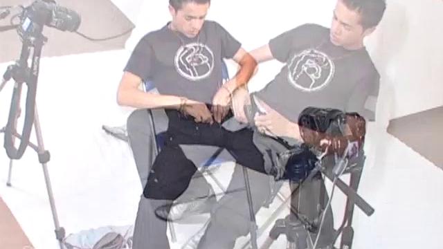 Latin twink William works as a photographer and decides to have some fun shooting himself jacking off in his studio. He sets his camera up and a remote to take photos of him stripping naked and stroking his big uncut cock up to rock hard.