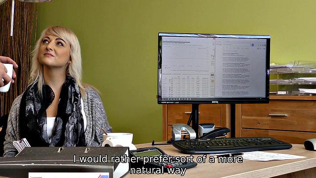 LOAN4K. Amazing charmers figure makes the bank worker horny and hard