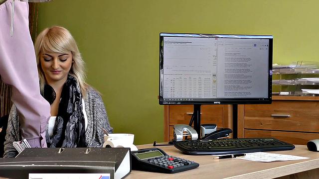 LOAN4K. Amazing charmers figure makes the bank worker horny and hard