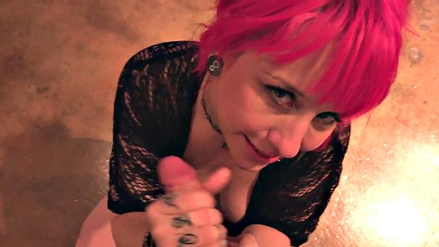 POV cocksucking babe spoils BFs cock with her mouth