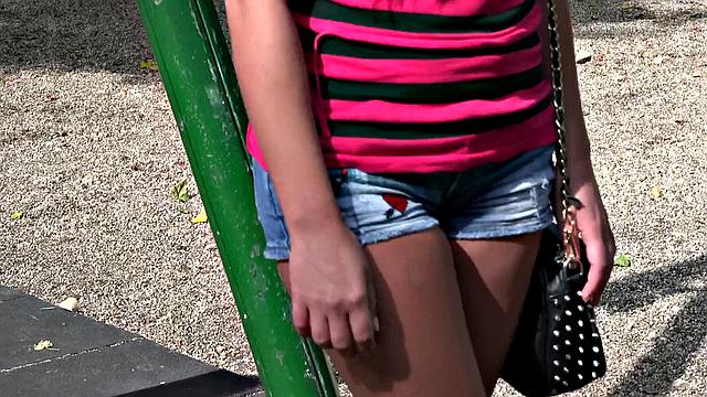 Russian babe with tattoos and high heels enjoys outdoor fucking & handjob with cumshot