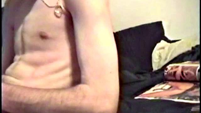 Putting his hairy ass and balls in our face, Nate gets himself hard, with a little help from some porn magazines. The young man kneels over his porn, and a box, with a pillow tucked between his legs.