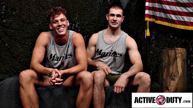 Stud Blows His Load On Ginger - Chris White, Kyler Drayke - ActiveDuty