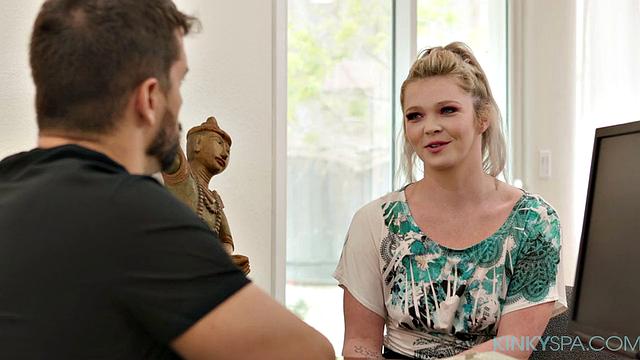 Blonde Kay Carter fucks her new boss at the Kinky Spa