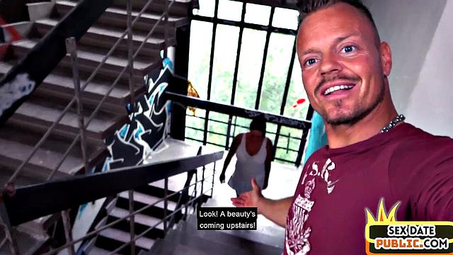 Outdoor public plumber MILF fucked and pussylicked