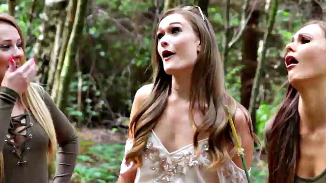 CFNM dominas jerk and suck sub in group domination