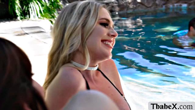 Троица с Korra Del Rio, Rebel Rhyder и Jayden Marcos: трахает мой зад и киску с шикарной транской одновременно в бассейне и в комнате.