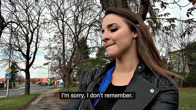 Tattooed chick bangs hard in park, POV style!