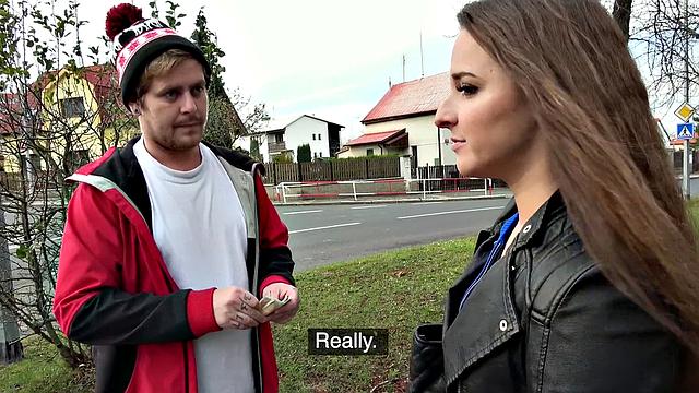 Tattooed chick bangs hard in park, POV style!