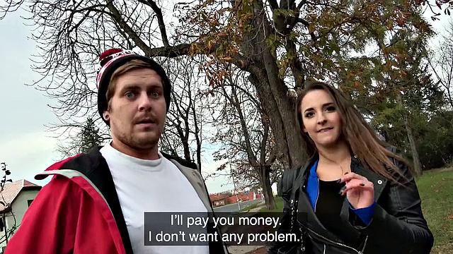 Tattooed chick bangs hard in park, POV style!