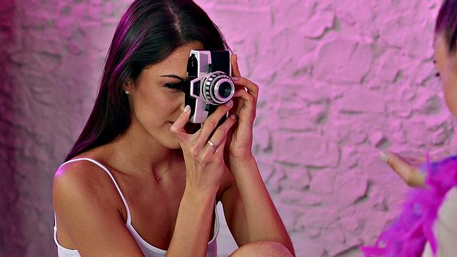 Watch these bald-headed brunettes get naughty in the bedroom and squirt while playing with each other's small tits and tight pussies