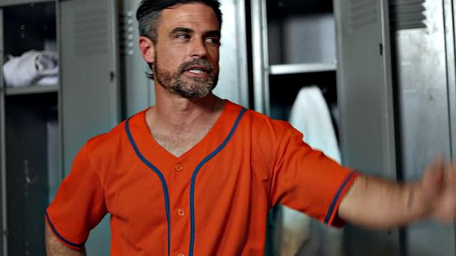 Tattooed wild guy filled by big white dick in anal hole