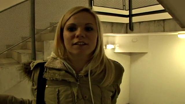 Blonde hottie enjoys deepthroating big black cock in public POV