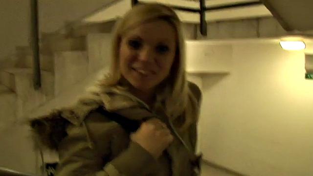 Blonde hottie enjoys deepthroating big black cock in public POV