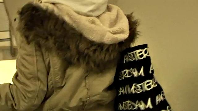 Blonde hottie enjoys deepthroating big black cock in public POV