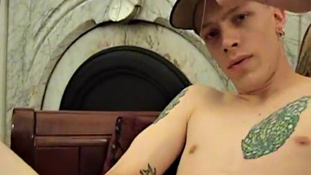 Shane strokes his cock