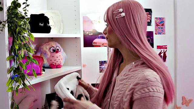 HETEROFLEXIBLE - Femboy Cyrus Stark Tears Pantyhose To Ride Roommate's Big Cock