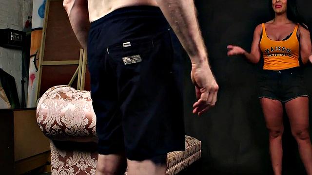 CFNM MILF gives a hot handjob & sucks until cum drips on her tits