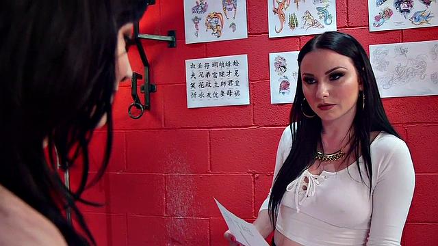 Pierced babe gets lesbian bdsm spanking with anal