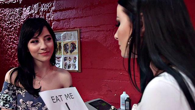 Pierced babe gets lesbian bdsm spanking with anal