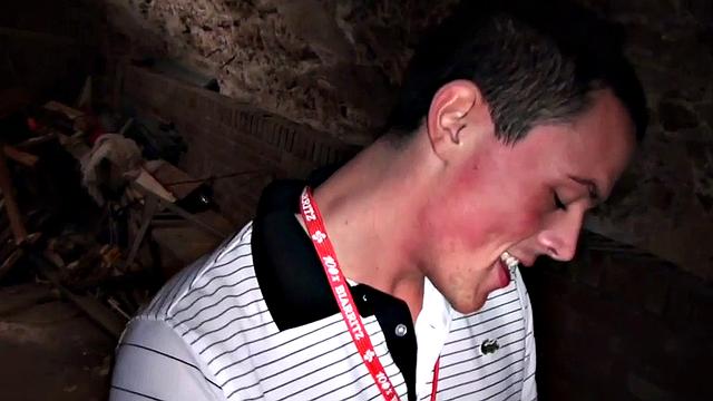 Basement bottom in jockstrap gets fucked by top stud