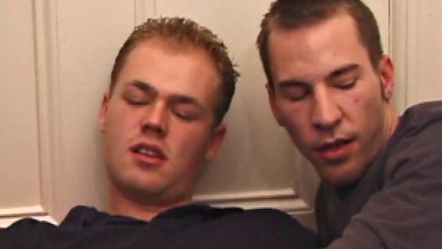 Baby-faced Brett and Kent watch straight porn. Kent gets Brett hard, then sucks him.