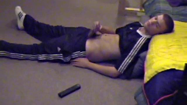 Lance strokes his thick cock slow and steady, showing off every inch for the camera