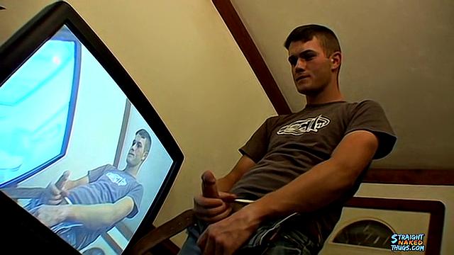 Bryce Corbin strokes his thick cock and teases himself until he cums hard