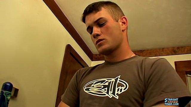 Bryce Corbin strokes his thick cock and teases himself until he cums hard
