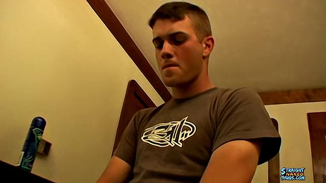 Bryce Corbin strokes his thick cock and teases himself until he cums hard