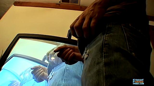 Bryce Corbin strokes his thick cock and teases himself until he cums hard