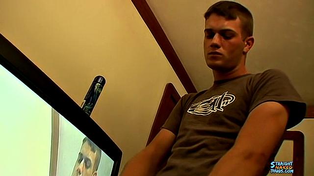 Bryce Corbin strokes his thick cock and teases himself until he cums hard