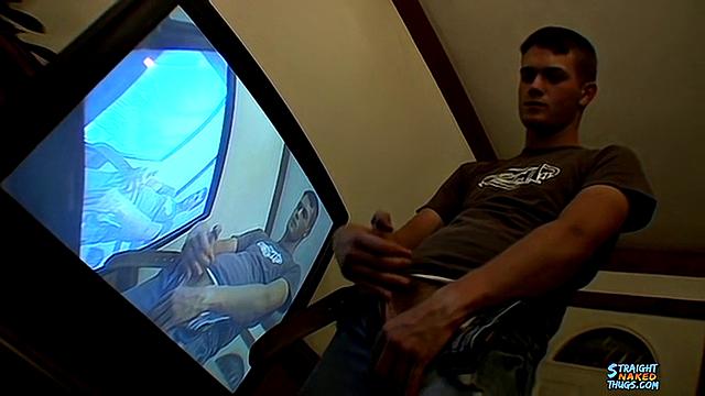 Bryce Corbin strokes his thick cock and teases himself until he cums hard
