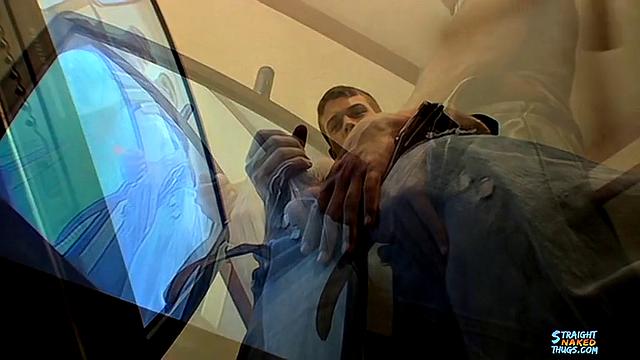 Bryce Corbin strokes his thick cock and teases himself until he cums hard